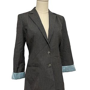 Tristan and Iseut Blazer Size 4 Lined Blue Gray Ladies Women Work Office